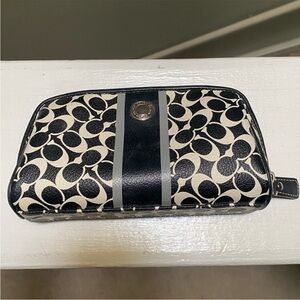 Coach Monogram Black and White Clutch